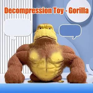 Funny Gorilla Stress Relief Toy Squishy Muscle Monkey Soft Malleable TPR Figure For Kids Adults Office Decompression Gift