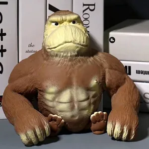 Muscular brown gorilla stress toy for pressure relief and creative squeezing fun