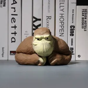 Angry brown gorilla stress relief toy, funny squishy gorilla for anxiety and venting