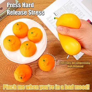 Juguete para apretar de naranja fea de rebote lento para aliviar el estrés y juego sensorial