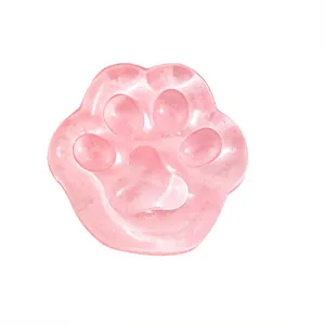 Cute pink translucent cat paw squishy toy for stress relief and sensory play at home