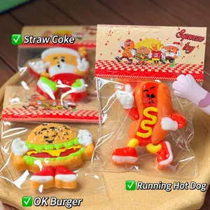 Funny Simulation Fast Food Squishy Toy Burger Hotdog French Fries Cola Stress Relief Squeeze Fidget Toy For Kids Adults Gift