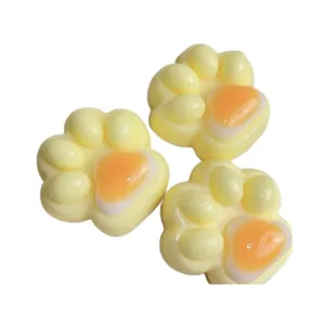 Τρία μαλακά παιχνίδια squishy πατούσα γάτας με σχέδιο τηγανητό αυγό για αποσυμπίεση