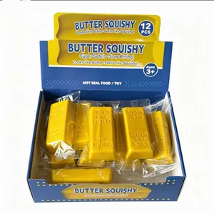 Set de 12 squishies de PU con forma de lingote de oro de crecimiento lento para el estrés