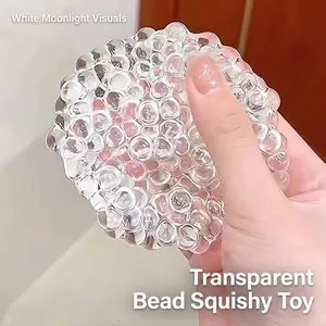 Close-up of clear bubble-textured squeeze toy for stress relief and sensory play