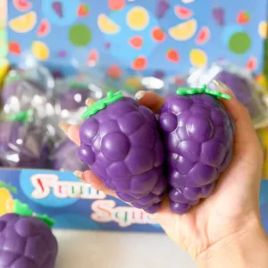 Jouet Squishy Raisin Violet Jumbo Rempli de Farine Jouet Anti-stress Pour Adultes et Adolescents