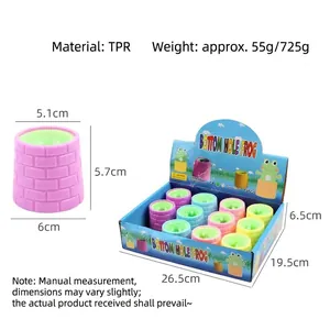 Frosch-Becher Quetschspielzeug Anti-Stress TPR Tier-Spielzeug mit 12er Display-Box Set