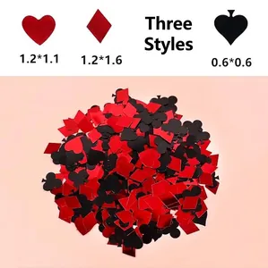 Poker suit PVC confetti scatter decorations for party atmosphere and casino events