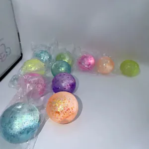 Colorful aurora glitter squeeze stress relief balls for kids and adults