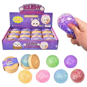 Jouets sensoriels de boulettes squishy à paillettes avec boîte de présentation