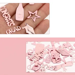 Coridandoli laurea oro rosa con forme di tocco bottiglia e stelle per decorazione