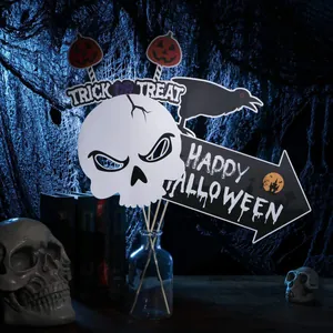 Accessori per cabina fotografica di Halloween con teschio e cartelli dolcetto o scherzetto