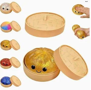 Set di giocattoli squishy baozi antistress in vari colori vivaci e design con glitter