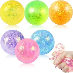 Colorful 6cm glitter maltose stress balls set for anxiety relief squishy