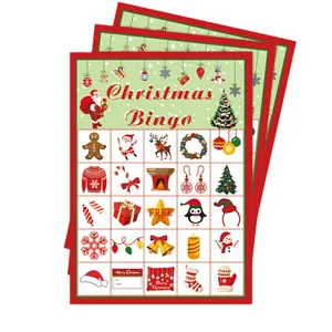 Jeu de cartes Bingo de Noël pour 24 personnes, divertissement festif pour fêtes