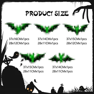 Halloween glowing bat hanging decorations in various sizes for spooky party decor