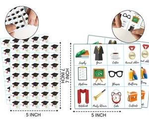 2026 Graduation theme party bingo game cards 5x7 inch set for celebratory events