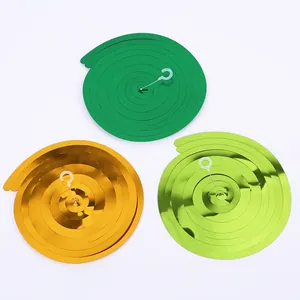 St. Patrick's Day green and gold spiral PVC hanging decorations for Irish party theme