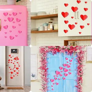 Adesivi murali cuore 3D di San Valentino per decorazioni romantiche di matrimoni e feste