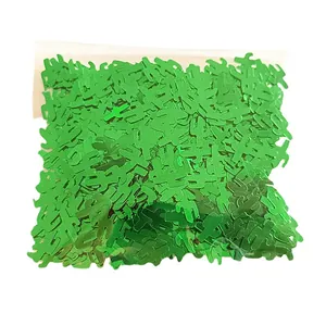Green cactus shaped PVC confetti for Mexican theme birthday party table decoration