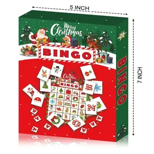 Jeu complet de cartes de Bingo de Noël pour 24 joueurs avec boîte de 5x7 pouces