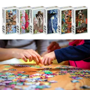 Puzzle de 500 pièces avec thèmes d'animaux et nuit étoilée lors de l'assemblage complet