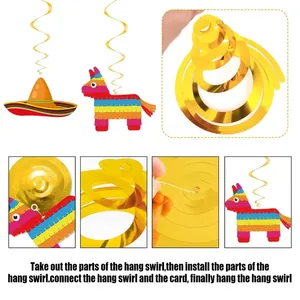 Montageanleitung für mexikanische Karnevals-Piñata und Sombrero-Partywirbel