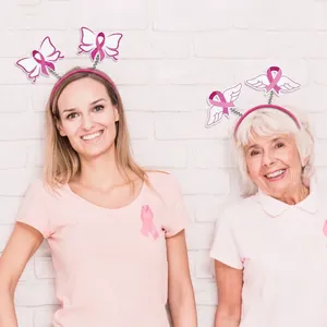 Roze lint hoofdband borstkankerbewustzijn accessoires voor vrouwen liefdadigheidsevents
