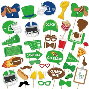 Accesorios para Fotomatón de Fiesta de Fútbol Americano Tema de Rugby Super Bowl Suministros de Decoración para Fiesta Deportiva de Game Day