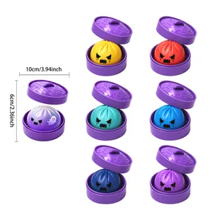 Abmessungen und Farbvarianten der Halloween-Geister-Dampfbrötchen-Fidget-Spielzeuge