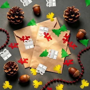Coriandoli natalizi a forma di angeli, renne e alberi per decorazioni delle feste