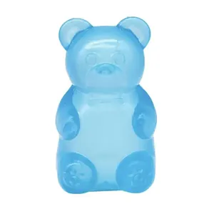 Stress-relieving blue translucent gummy bear maltose squeeze toy for sensory play and focus