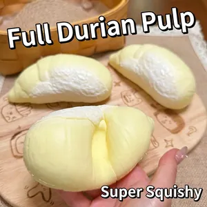 Simulation Durian Meat Squishy Toy Slow Rebound PU Decompression Squeeze Toy For Stress Relief Office Desk Decor