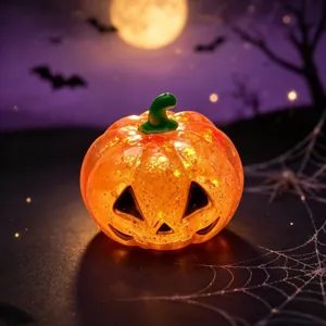 Juguete de calabaza de Halloween para apretar con purpurina para aliviar el estrés