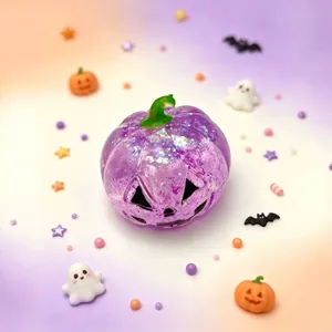 Jouet de citrouille d'Halloween violet à paillettes pour le stress et sensoriel