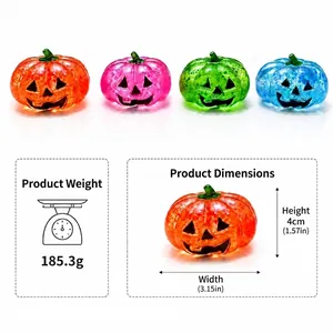Set de juguetes antiestrés de calabaza de Halloween con dimensiones y peso real