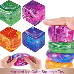 Giocattoli antistress a forma di cubetto di ghiaccio con motivo marmorizzato