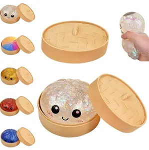 Set di giocattoli antistress squishy a forma di panino al vapore in vari colori