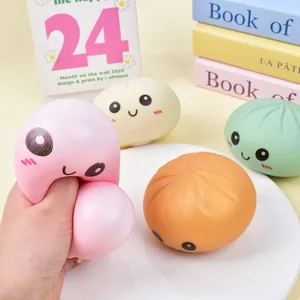 Cute smiling steamed bun squishy toy for stress relief with slow rebound texture