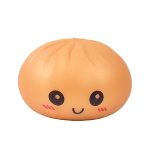 Cute squishy steamed bun toy with smiling face expression, slow rising relief toy