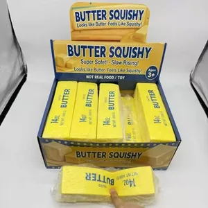 Creative butter stick slow rising squishy toy set in display box for stress relief fun