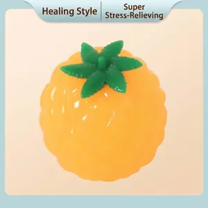Close-up detail of a bright yellow pineapple-shaped soft squeeze toy for stress relief therapy