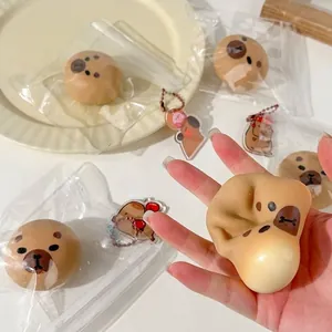 Cute cartoon capybara squishy stress relief toy, soft squeeze ball for kids and adults
