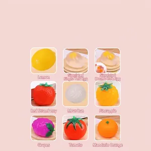 Simulation Fruit Food Squishy Toy TPR Slow Rebound Stress Relief Squeeze Ball Tomato Strawberry Egg Bun Sensory Fidget Toy