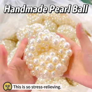 Creative Pearl Texture Squishy Stress Relief Ball Aesthetic Squeeze Toy for Adults Teens Office Healing Hand Toy