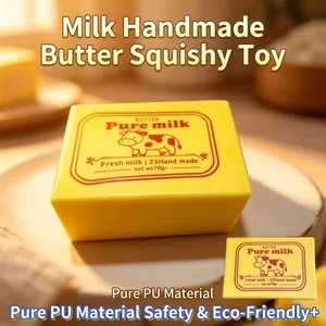 Realistic Butter Stick Squishy Toy Slow Rising Squeeze Stress Relief Toy PU Foam Simulation Food Sensory Fidget Toy For Kids Adults Office Gift