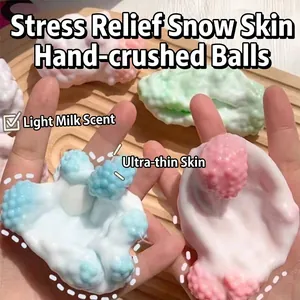 Colorful handmade creative squishy snow skin stress relief ball toy with a soft milky scent