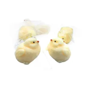 Cute yellow chick stress relief squishy toy with soft flocked coconut texture for kids