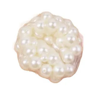 Creative white pearl cluster squishy toy ball for stress relief sensory fidget play