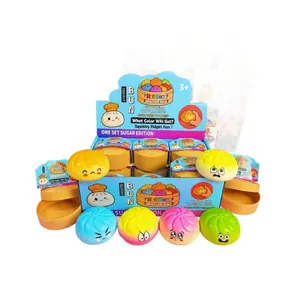 Kleurrijke regenboog mysterie bun squishy fidget toy set voor stressverlichting